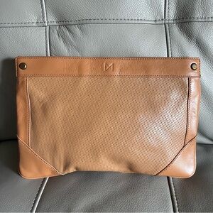 MOFE Lacuna Leather Clutch Bag Soft Classic Tan Minimalist Chic Party Wedding